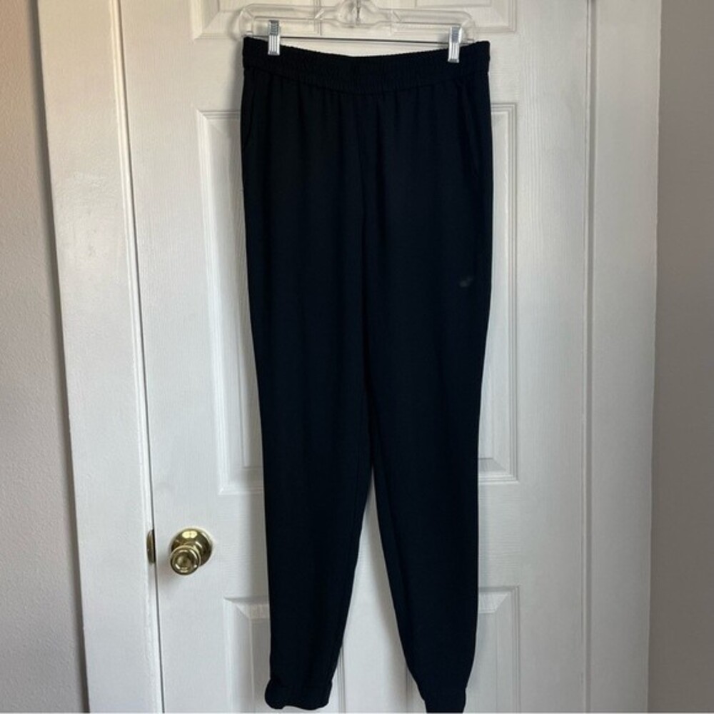 Banana Republic black pants elastic waist office dressy trousers size 4 straight